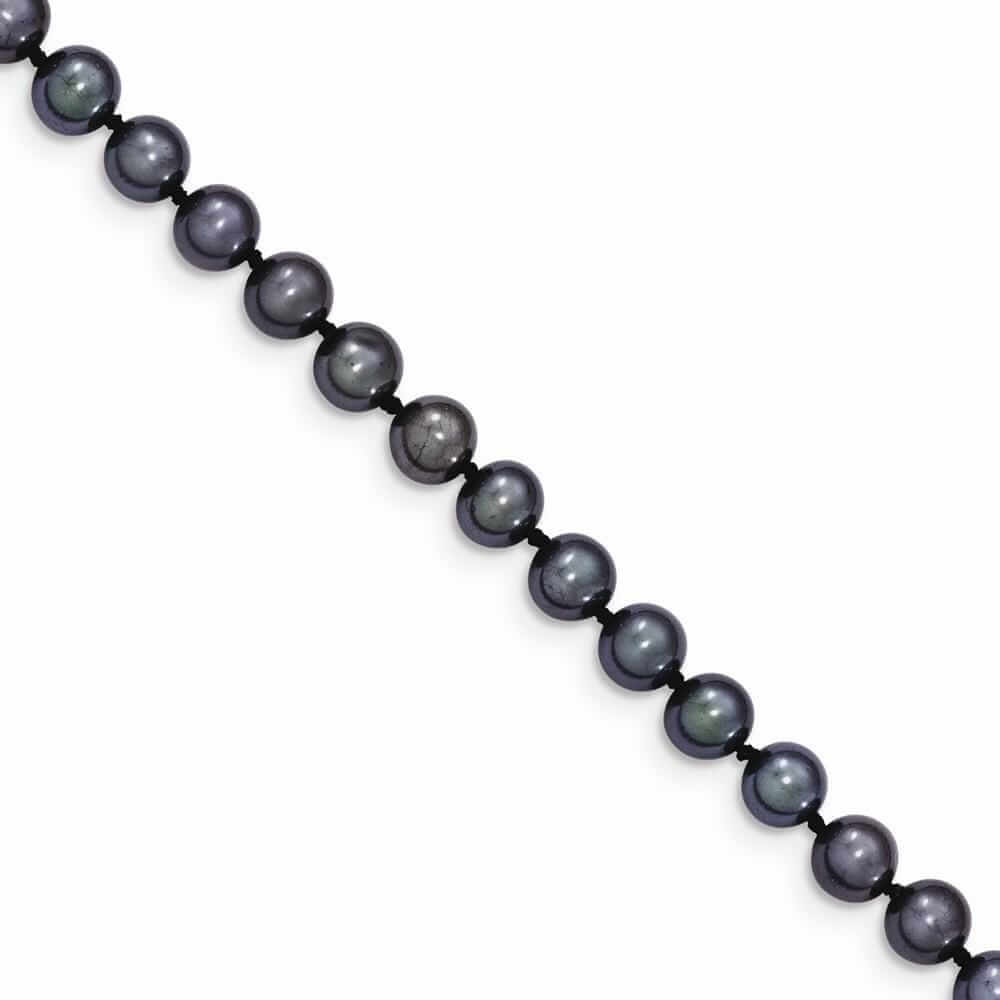 14k Gold Black Freshwater Onion Pearl Necklace