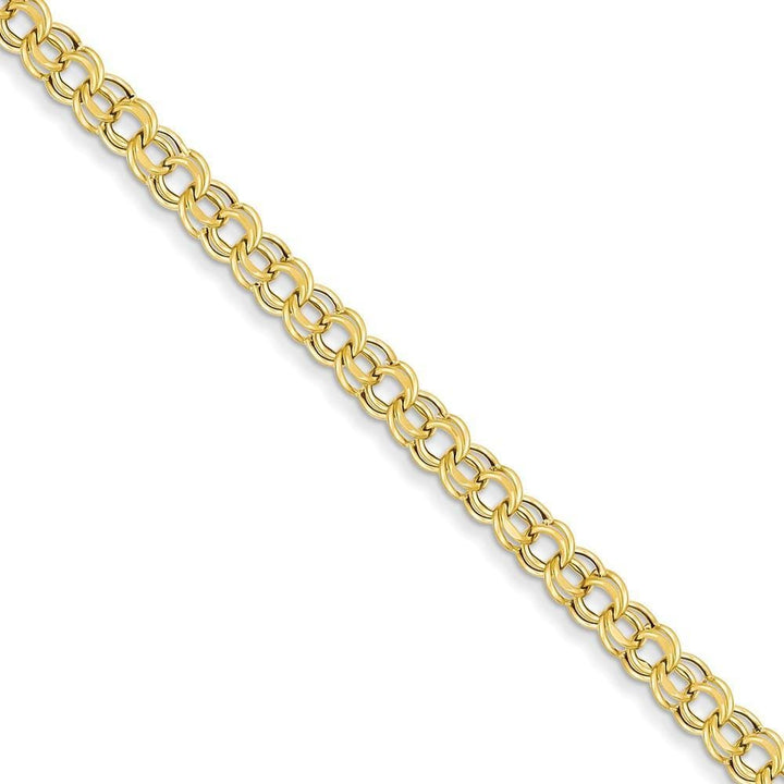 14k Yellow Gold Lite Double Link Charm Bracelet