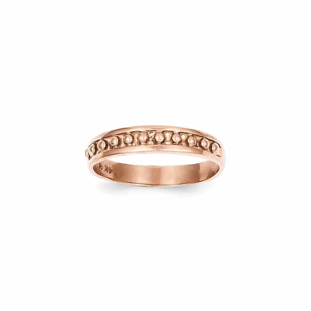 14k Rose Gold Timeless Creations Beaded Band
