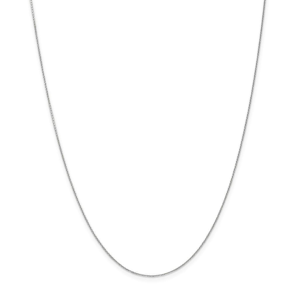 14k White Gold 0.65mm Round Link Cable Chain