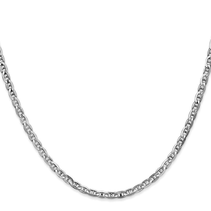 14k White Gold 3.00m Solid Concave Anchor Chain