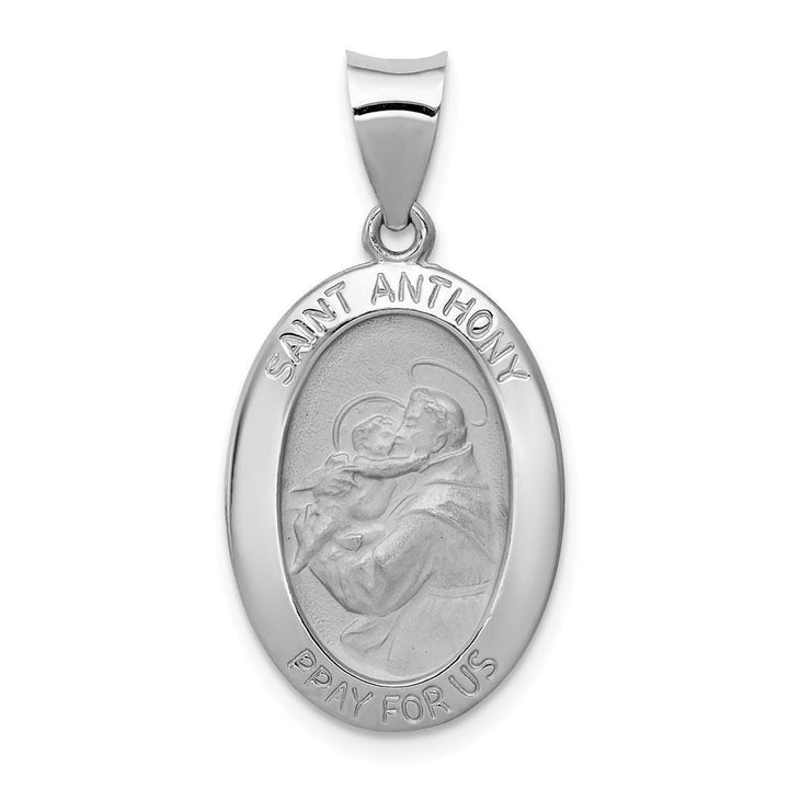 14k White Gold Saint Anthony Medal Pendant