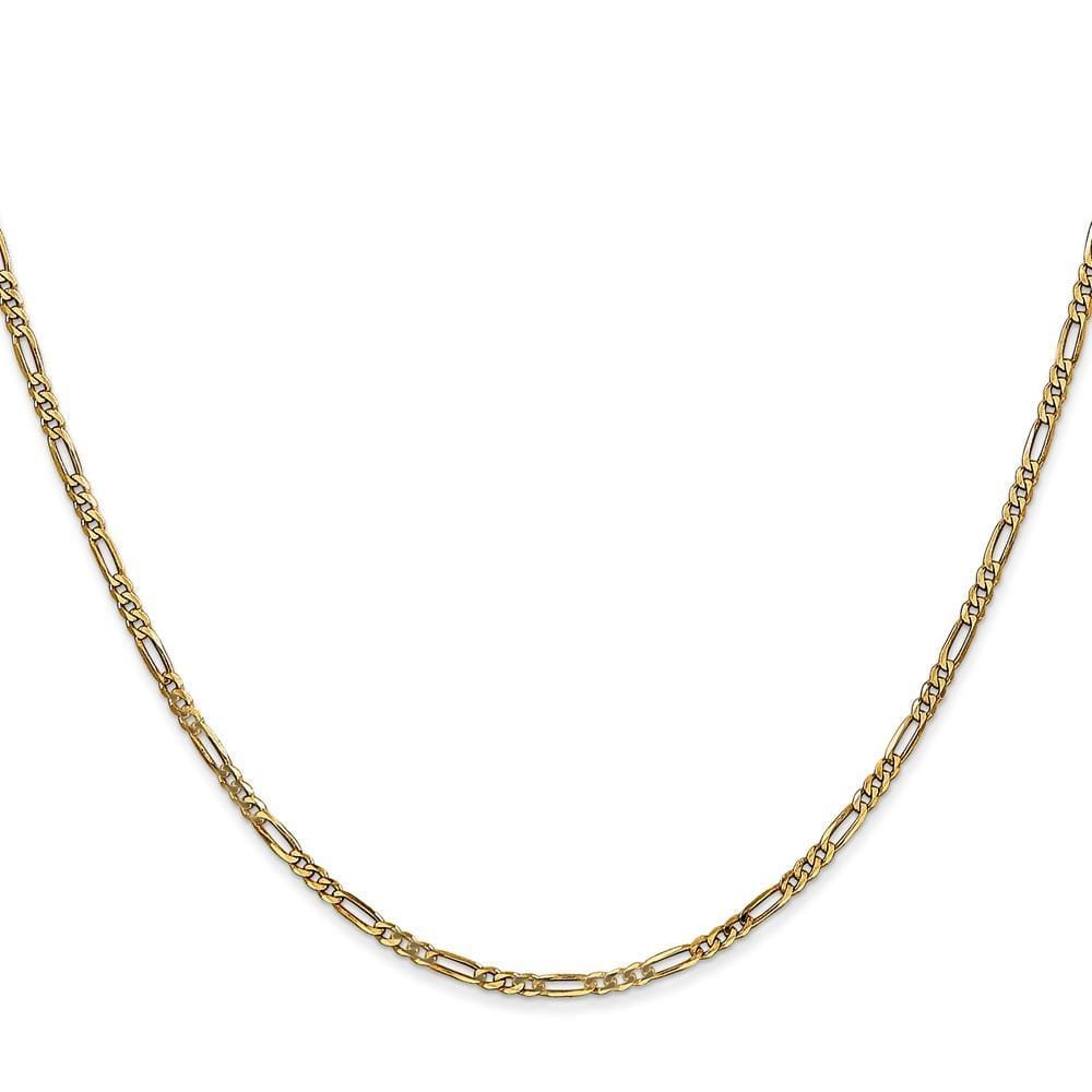 14k Yellow Gold 1.80-mm Flat Solid Figaro Chain