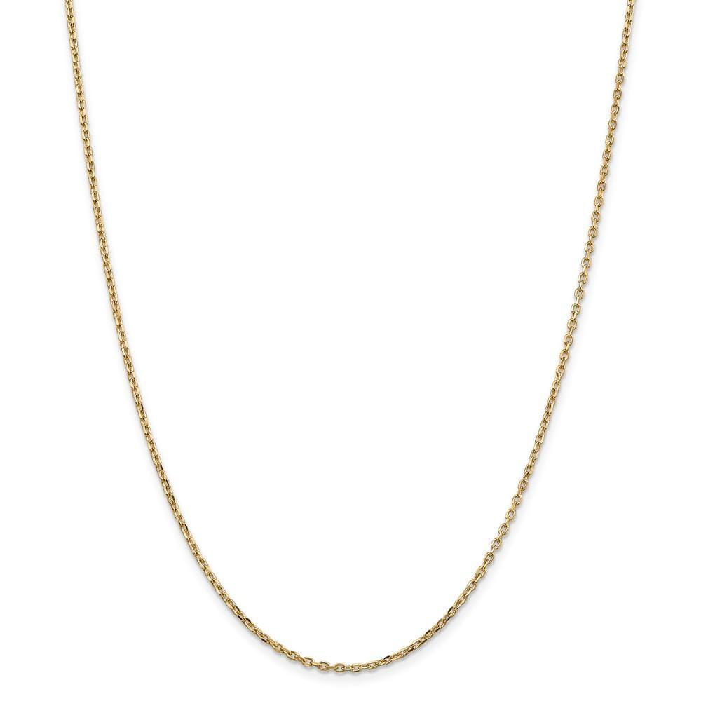 14k Yellow Gold 1.80mm Round Link Cable Chain