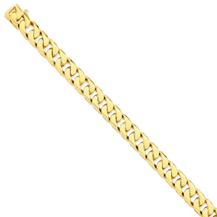 14k Yellow Gold 11.20mm Flat Beveled Curb Chain