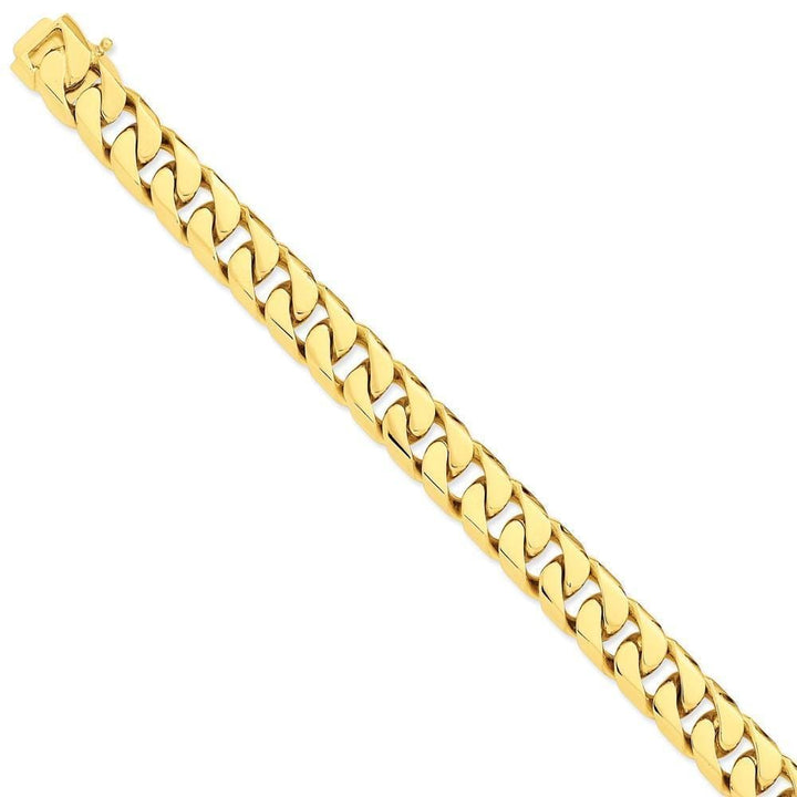 14k Yellow Gold 12.40mm Flat Beveled Curb Chain