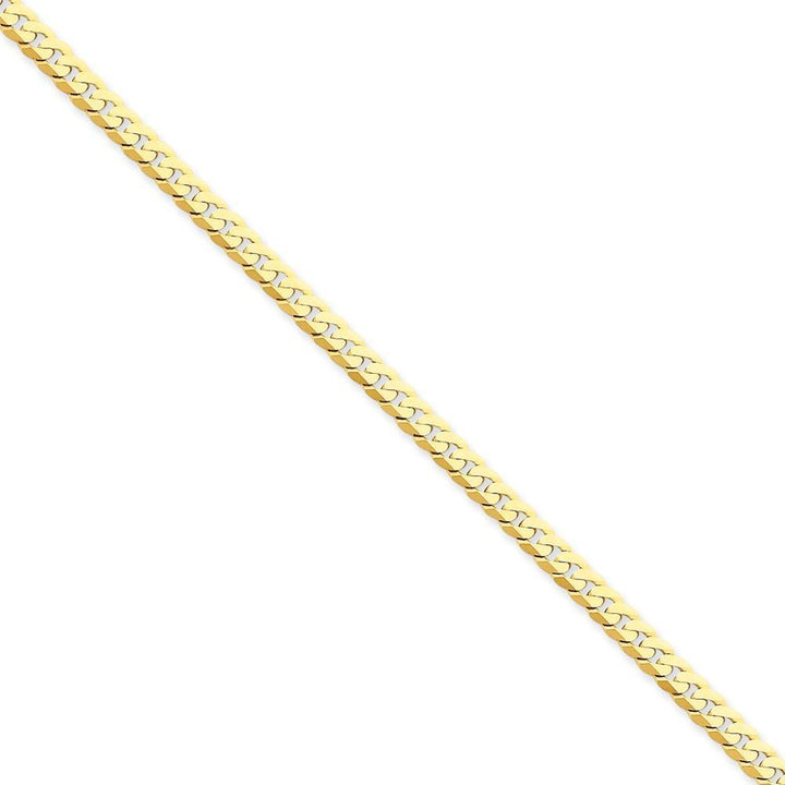 14k Yellow Gold 3.90mm Flat Beveled Curb Chain