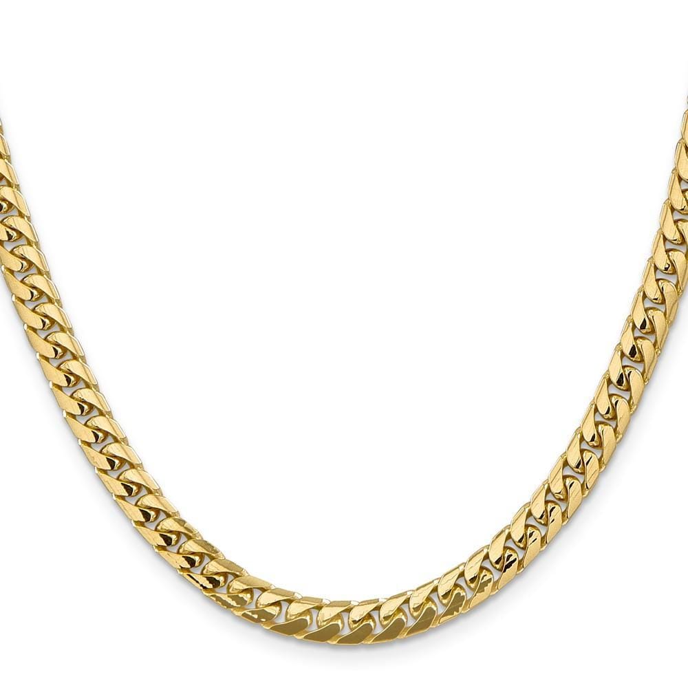 14k Yellow Gold 5.50-mm Domed Curb Link Chain