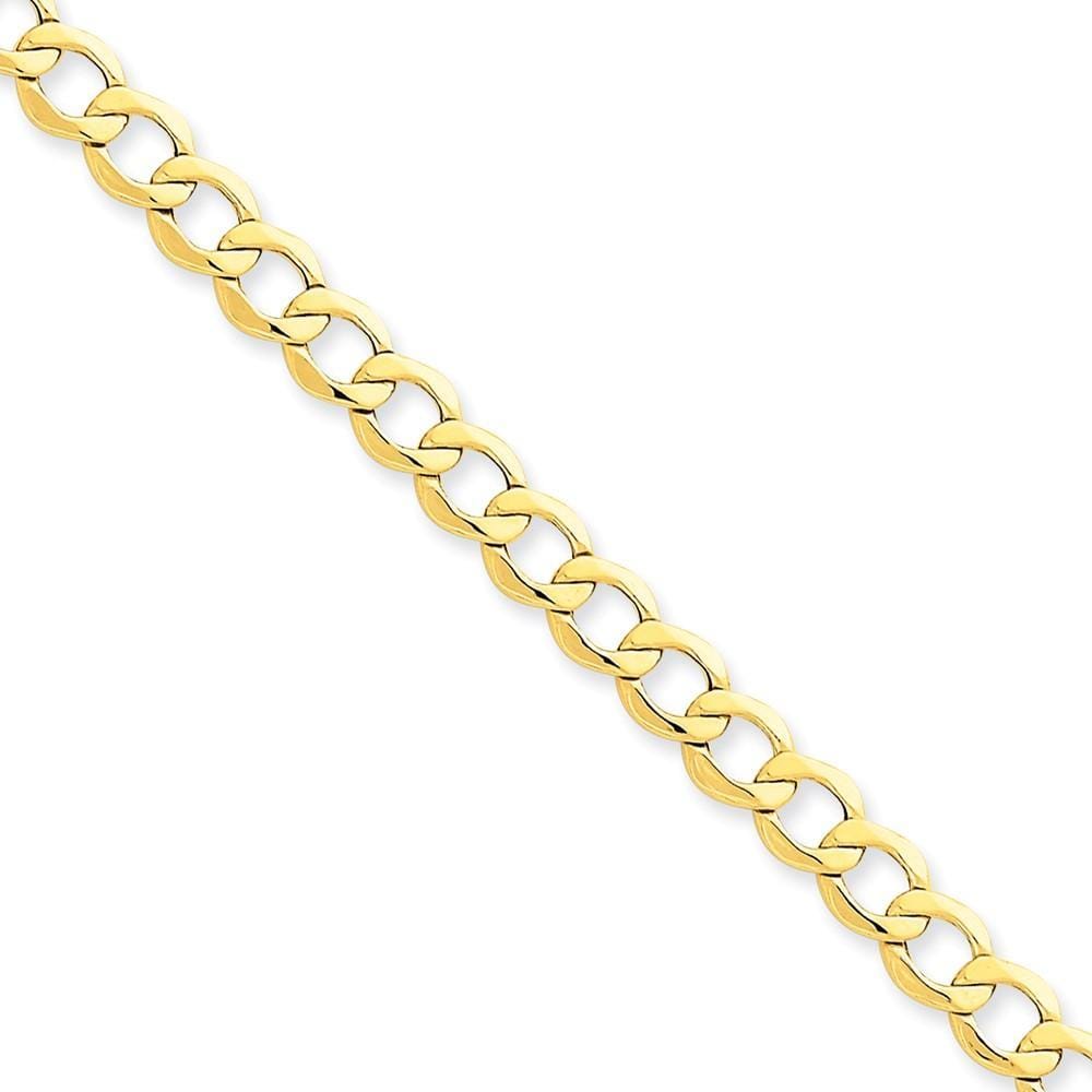 14k Yellow Gold 6.00m Semi Solid Curb Link Chain