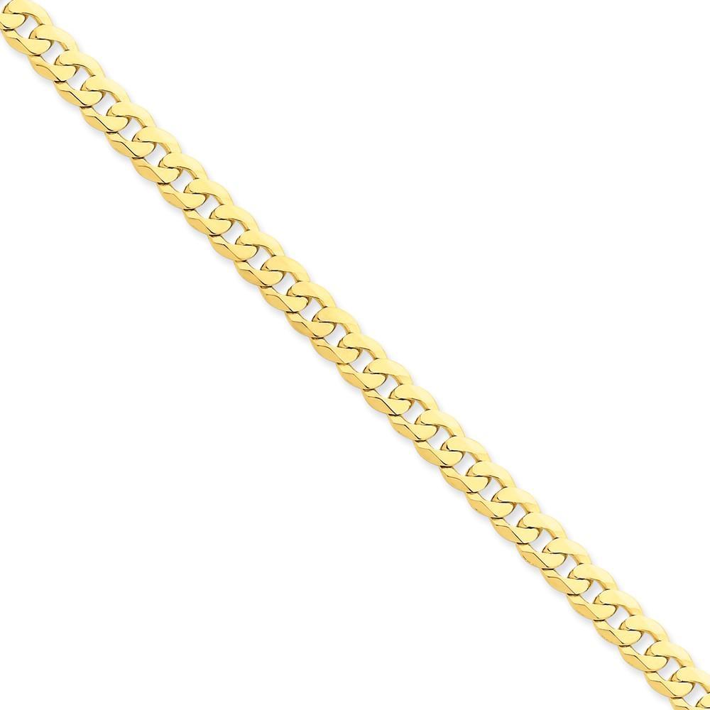 14k Yellow Gold 6.10mm Flat Beveled Curb Chain