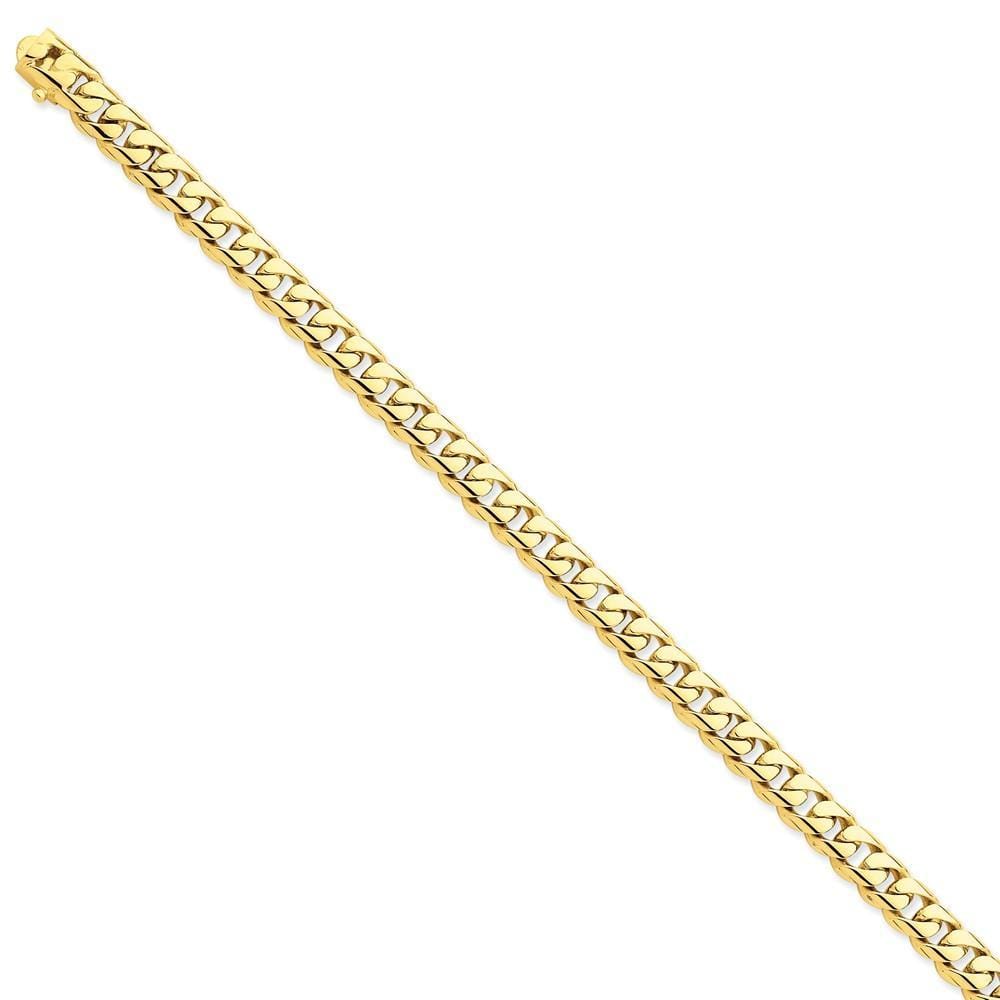 14k Yellow Gold 7.25mm Rounded Fancy Curb Chain