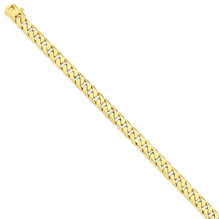 14k Yellow Gold 7.80mm Flat Beveled Curb Chain