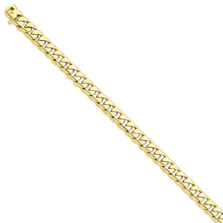 14k Yellow Gold 8.75mm Rounded Fancy Curb Chain