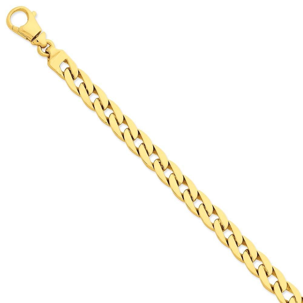 14k Yellow Gold 9.40mm Fancy Curb Link Chain