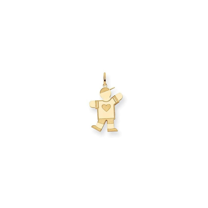 14k Yellow Gold Heart Boy With Hat Kiss Charm
