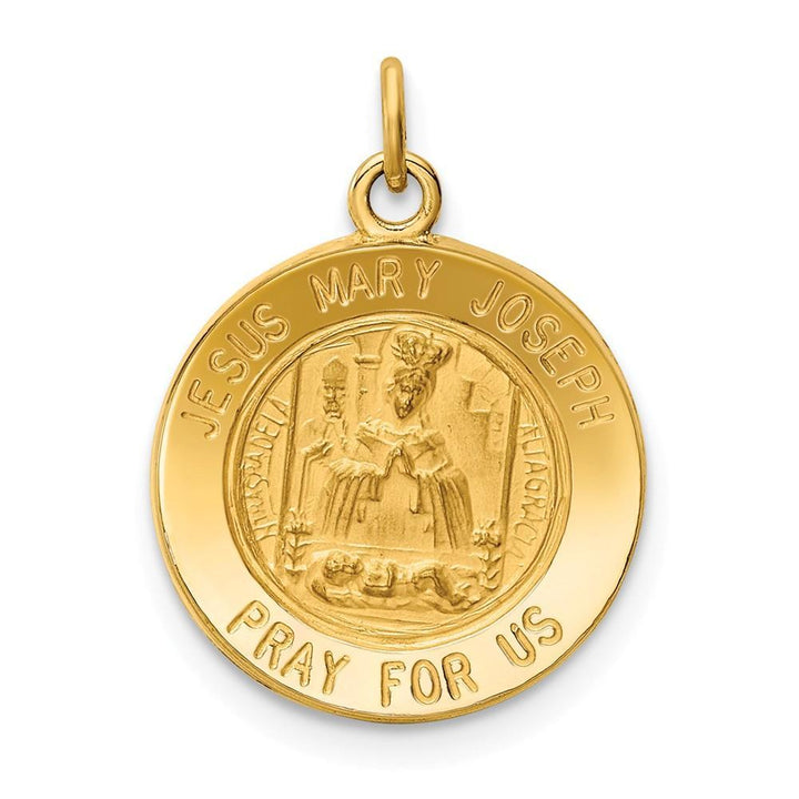 14k Yellow Gold Jesus Mary Joseph Medal Pendant