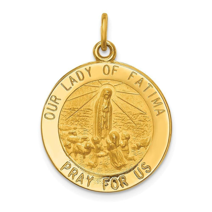 14k Yellow Gold Our Lady of Fatima Medal Pendant