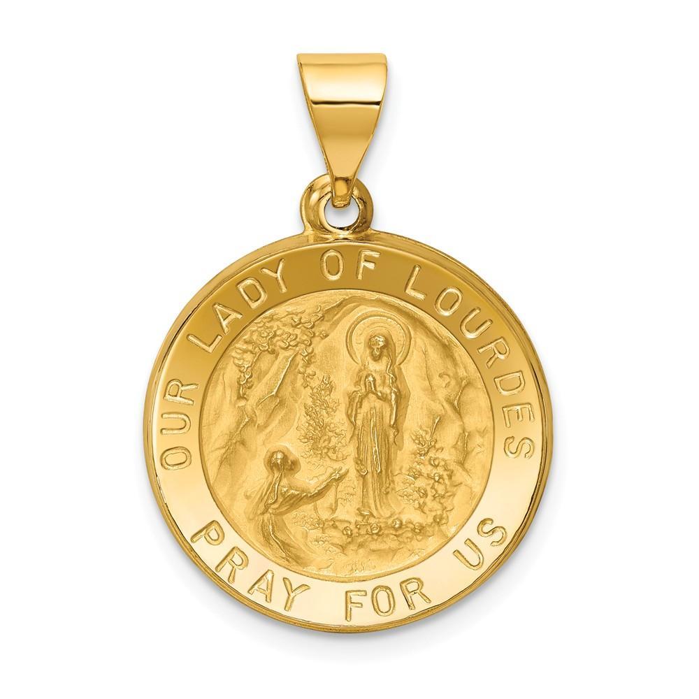 14k Yellow Gold Our Lady of Lourdes Medal Pendant