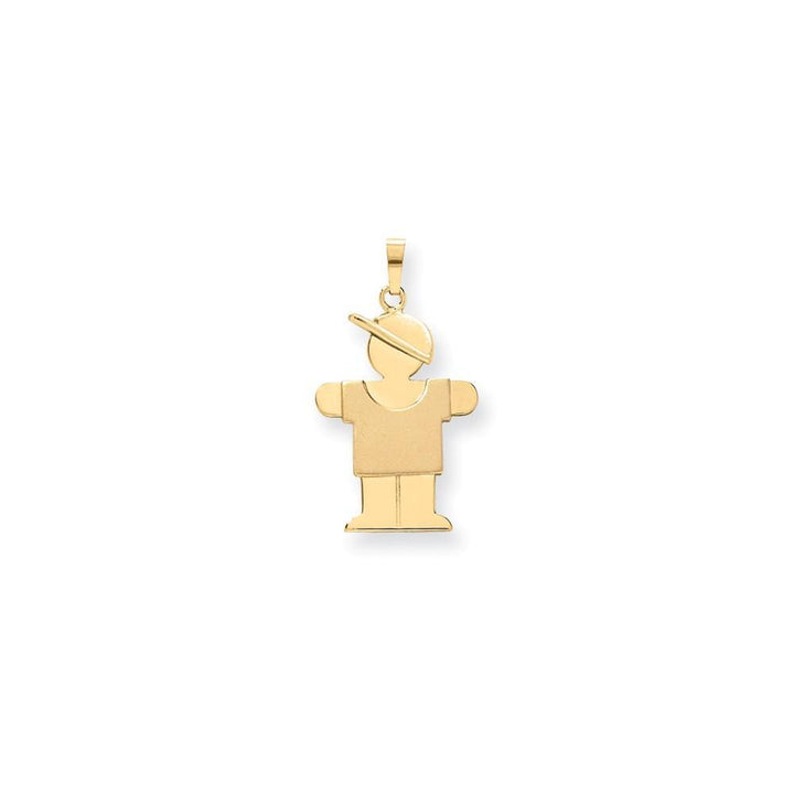 14k Yellow Gold Polished Boy With Hat Hugs Charm