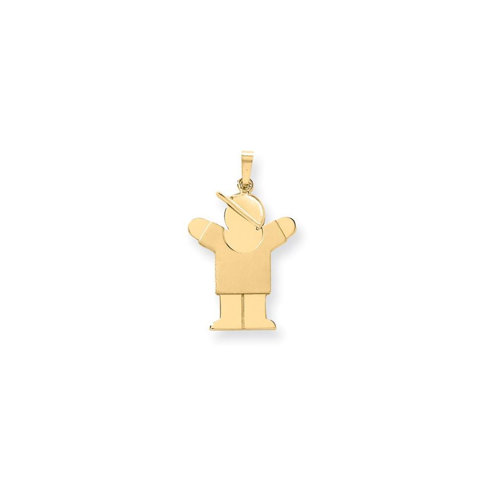 14k Yellow Gold Polished Boy With Hat Love Charm