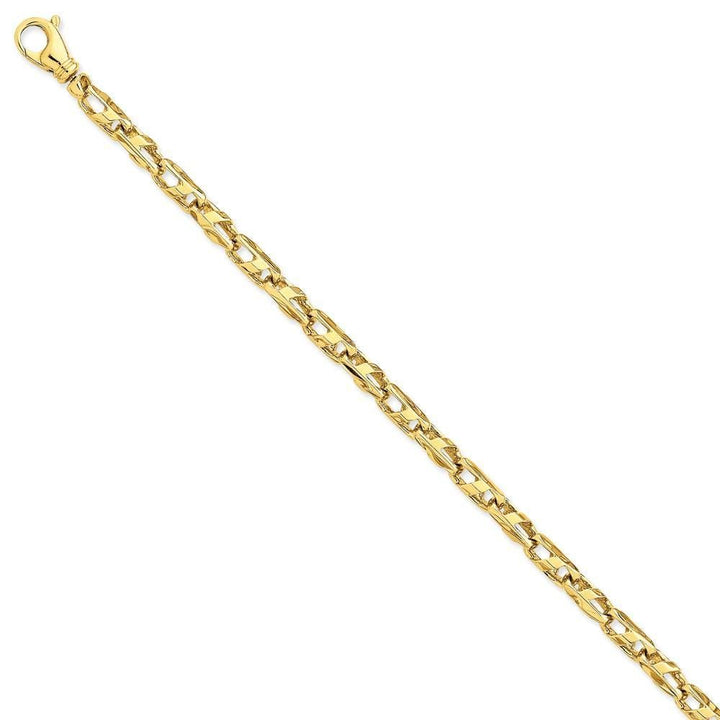 14k Yellow Gold Solid 5.25mm Fancy Link Chain