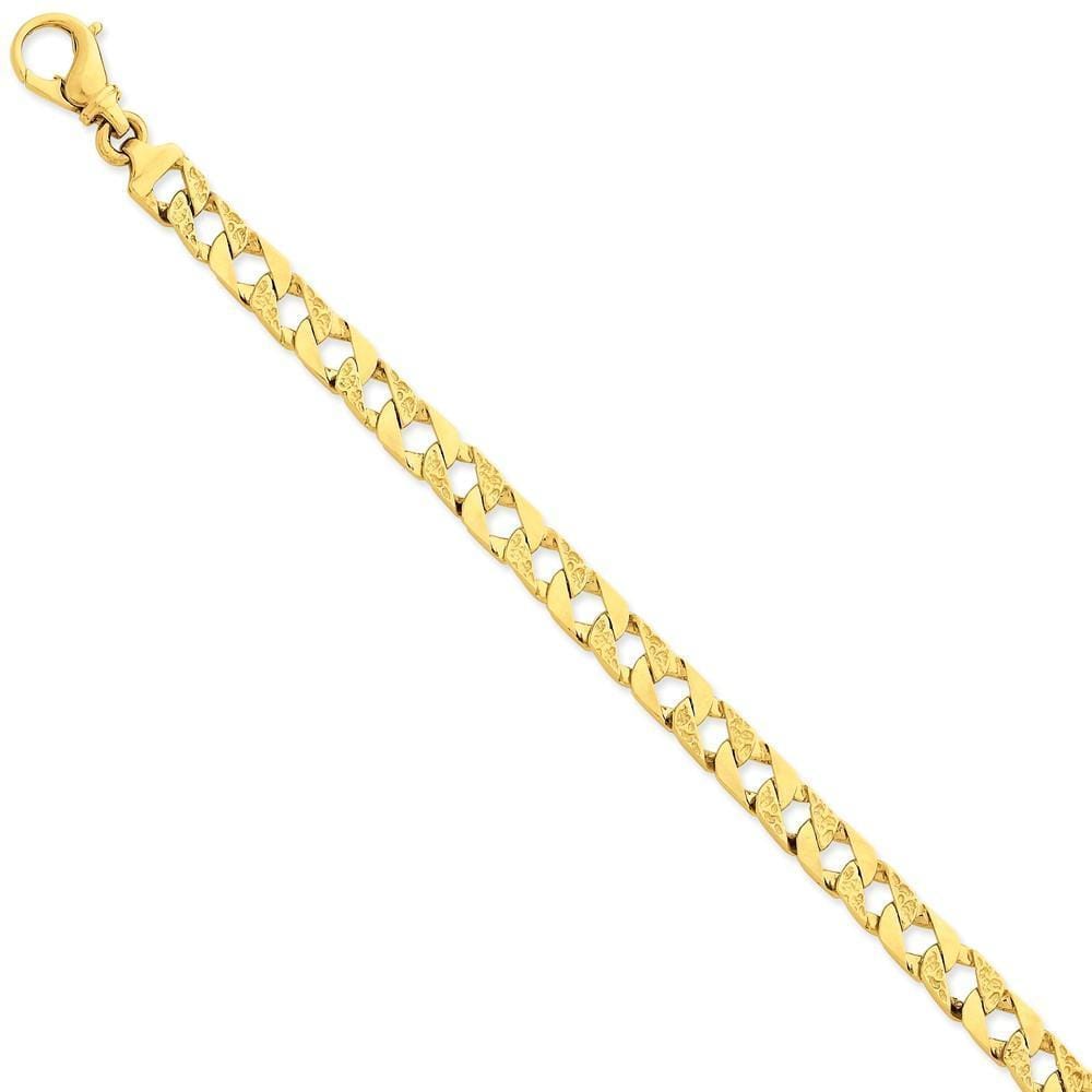 14k Yellow Gold Solid 7.35mm Fancy Link Chain
