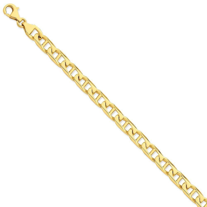14k Yellow Gold Solid 9.00mm Anchor Link Chain