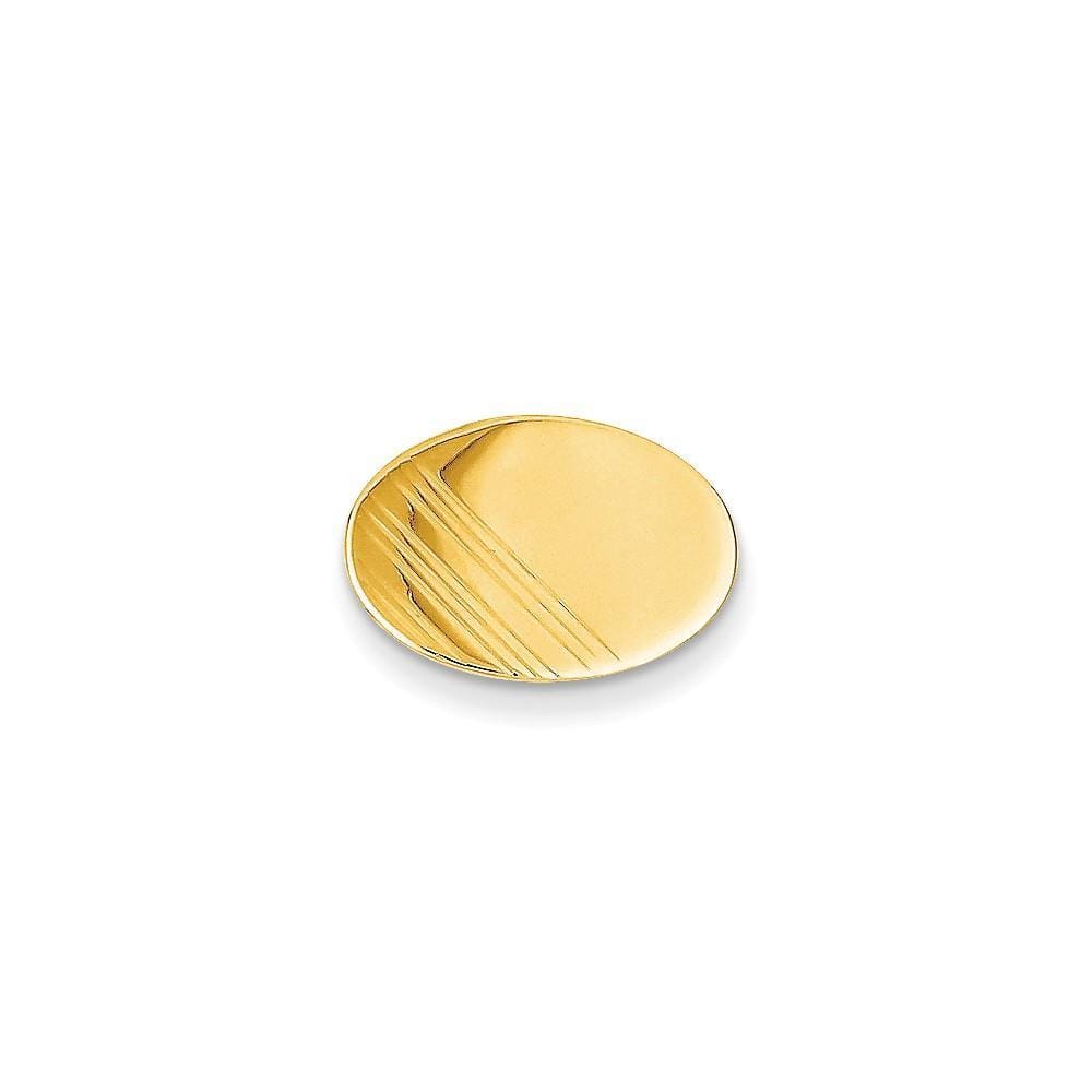 14k Yellow Gold Solid Oval Design Tie Tac.