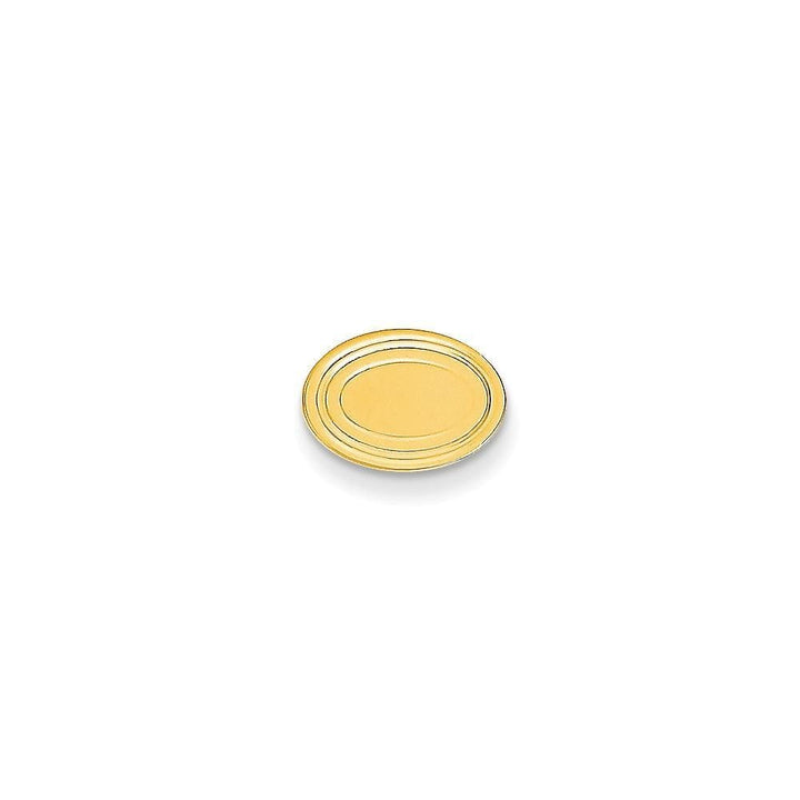 14k Yellow Gold Solid Oval Line Design Tie Tac.