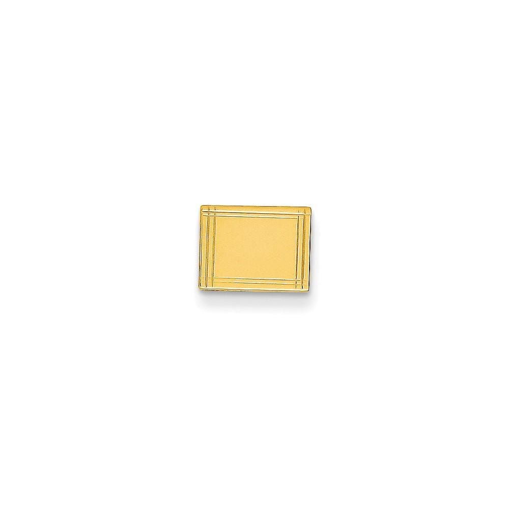 14k Yellow Gold Solid Square Design Tie Tac.