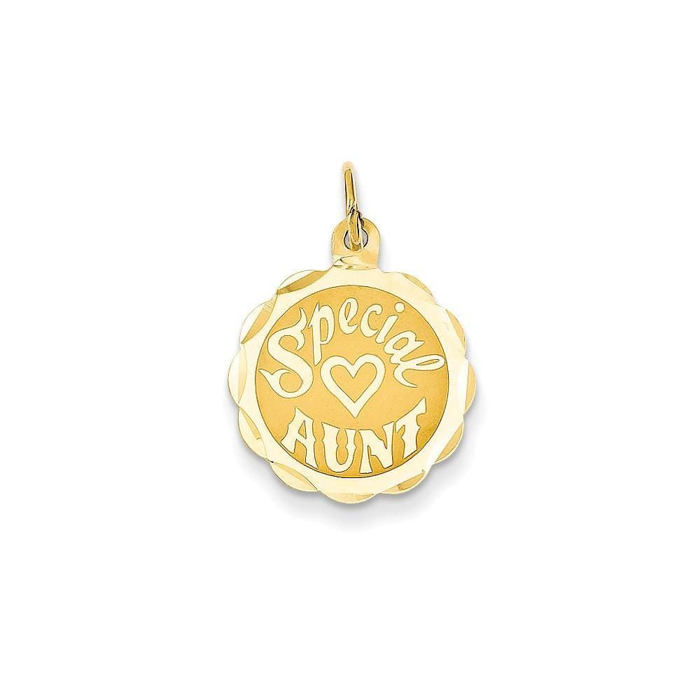 14k Yellow Gold Special Aunt Charm Pendant