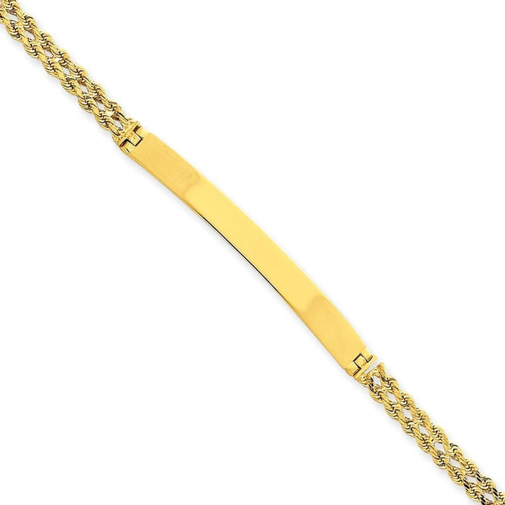 14k Yellow Gold Two Strand Rope ID Bracelet