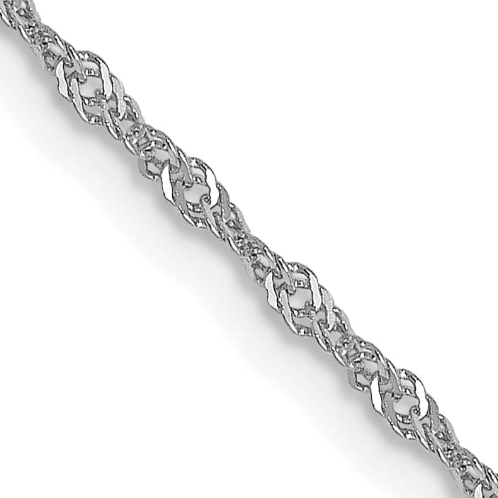 14K White Gold 1 mm wide Singapore Chain