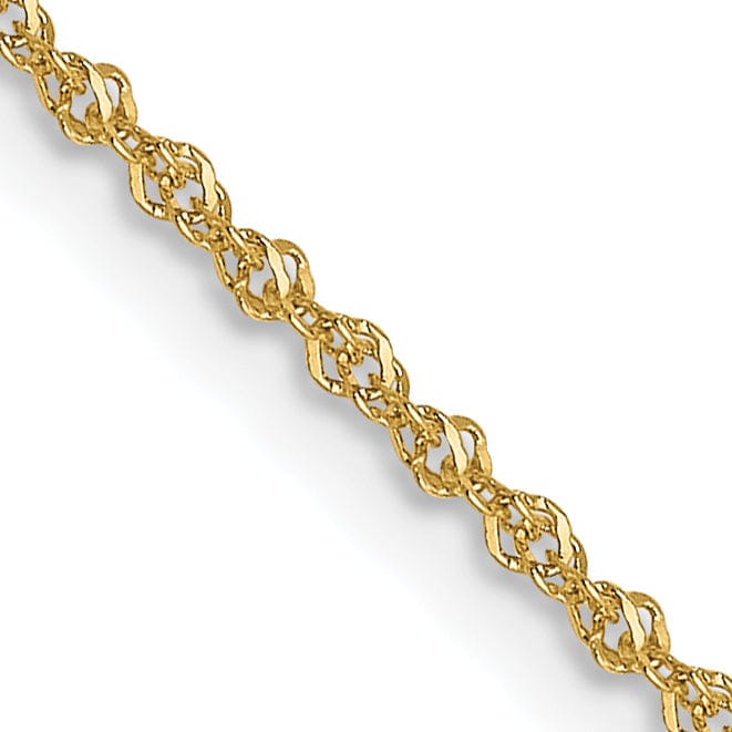 14k Yellow Gold 1 mm Sparkle Singapore Chain