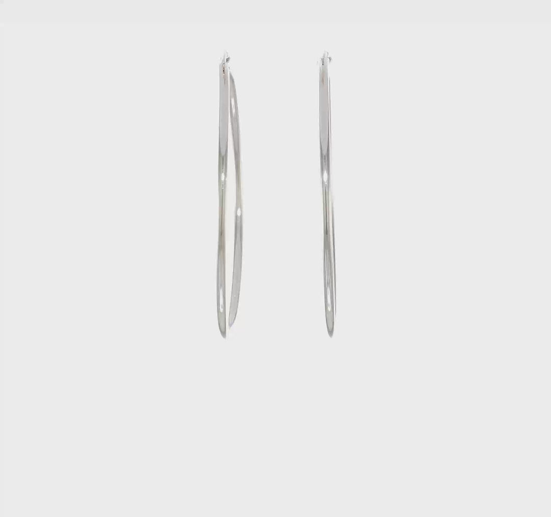Sterling Silver Endless Hoop Earrings 2mmx55mm