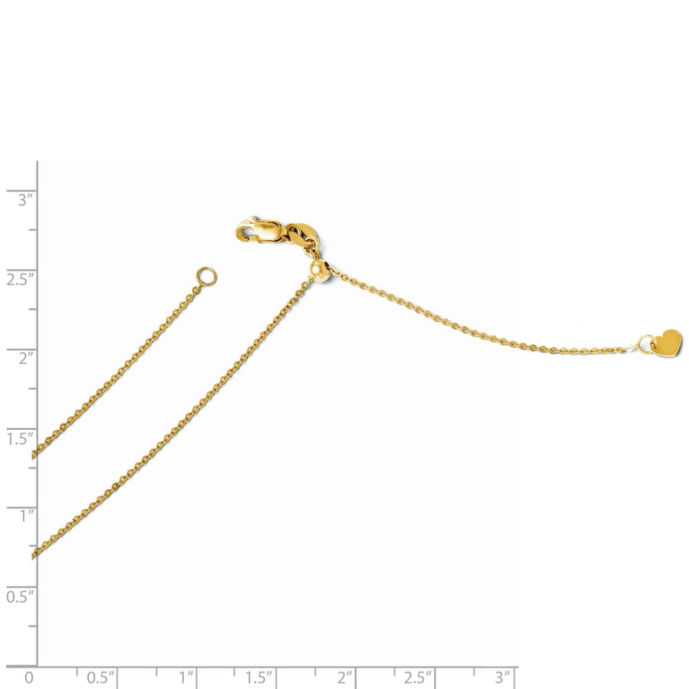 14k Yellow Gold Adjustable Flat Cable Chain
