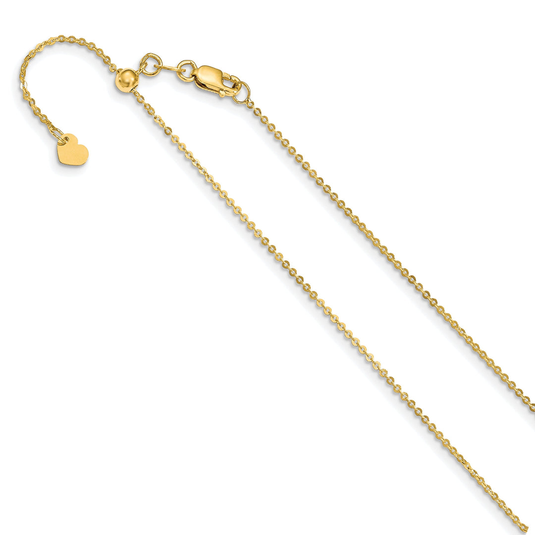 14k Yellow Gold Adjustable Flat Cable Chain