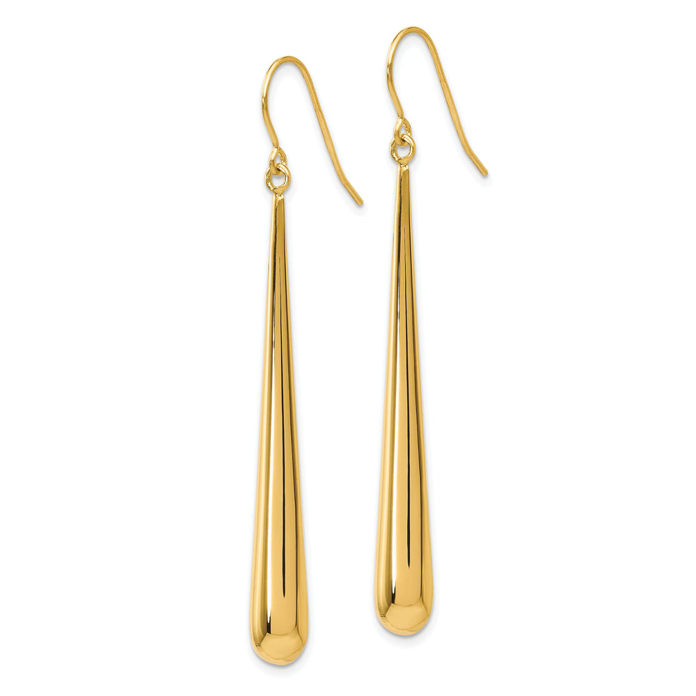 14k Yellow Gold Shepherd Hook Earrings