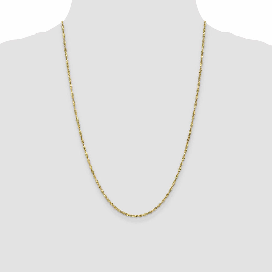 10k Yellow Gold 1.7 mm Sparkle Singapore Chain