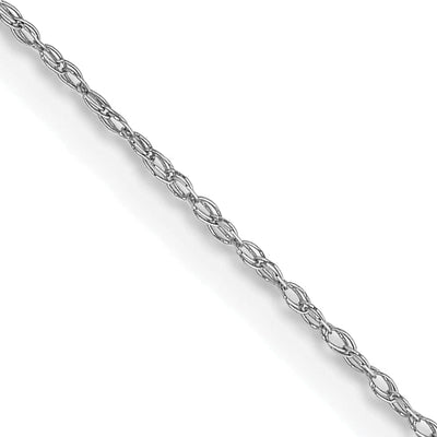 14K White Gold 0.50mm Carded Cable Rope Chain