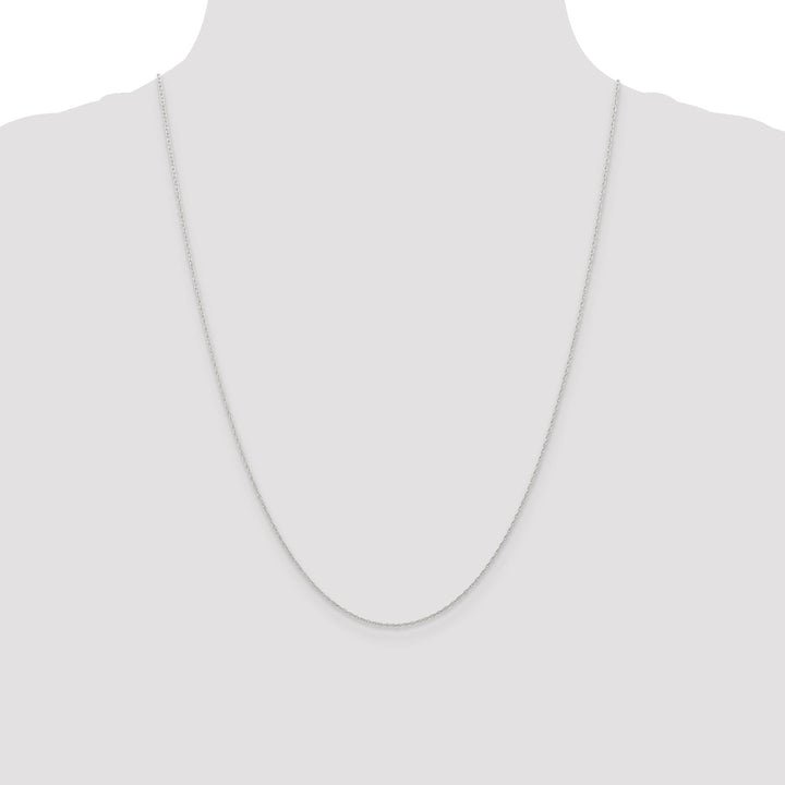 14k White Gold 0.60mm Carded Cable Rope Chain