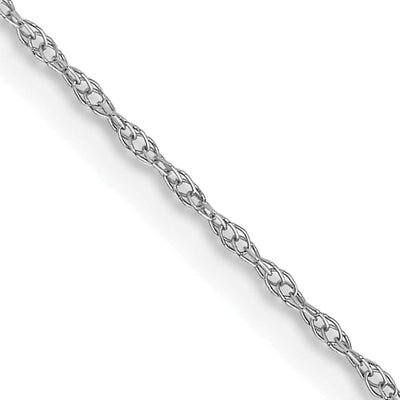 14k White Gold 0.60mm Carded Cable Rope Chain