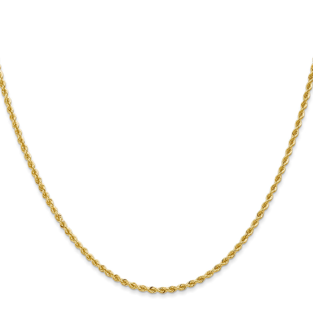 14k Yellow Gold 2.0mm Solid Rope Chain