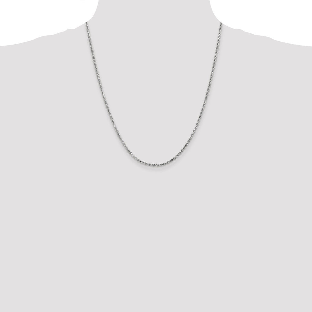 14K White Gold 2.50mm D.C Rope Chain