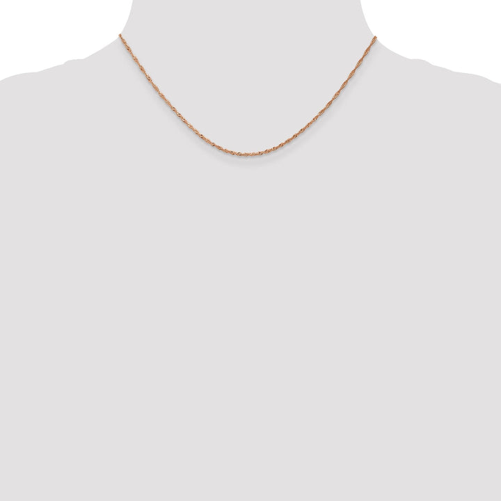 14K Rose Gold 1 mm Singapore Chain