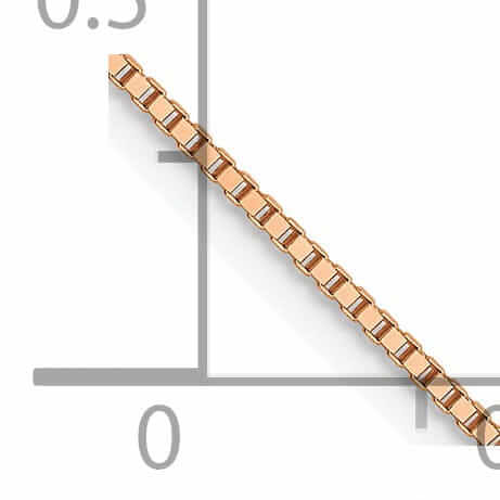 14K Rose Gold .7 mm Thickness 20-Inch Box Chain