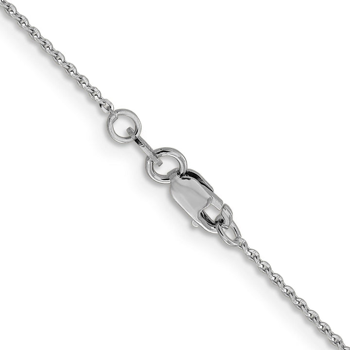 14K White Gold 1.15 m D.C Oval Cable Link Chain