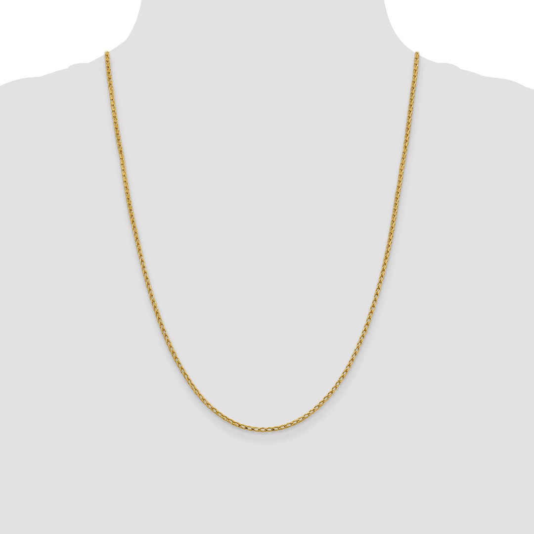 14k Yellow Gold 2.1 mm D.C Open Franco Chain