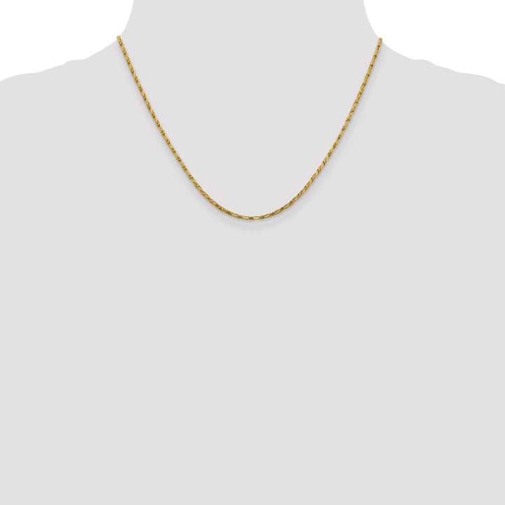 14k Yellow Gold 1.6 m DC Open Link Franco Chain