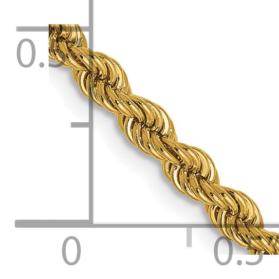 14k Yellow Gold 2.25mm Regular Rope Chain